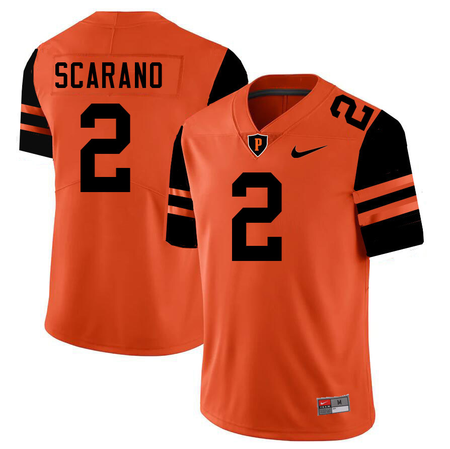 Princeton Tigers #2 Marco Scarano College Football Jerseys,Uniforms Stitched-Orange